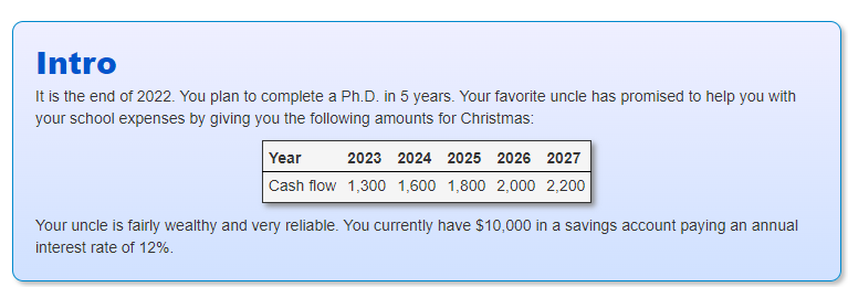 Need some help with this. Intro It is the end of 2022.