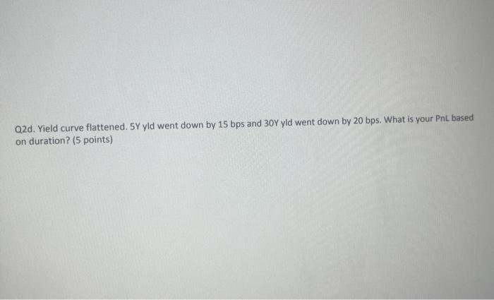 ( 5 points)? Q2b. If you short 10 million of 20Y bond,