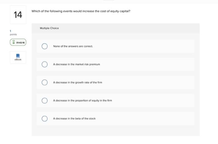 a return of 5 percent and the expected market risk premium is