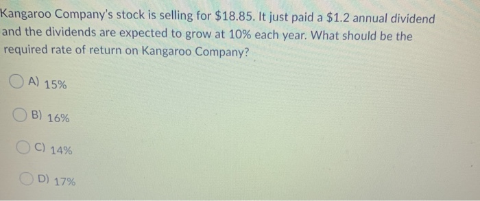The expected dividends OD) The holding period of an investor Previous Page