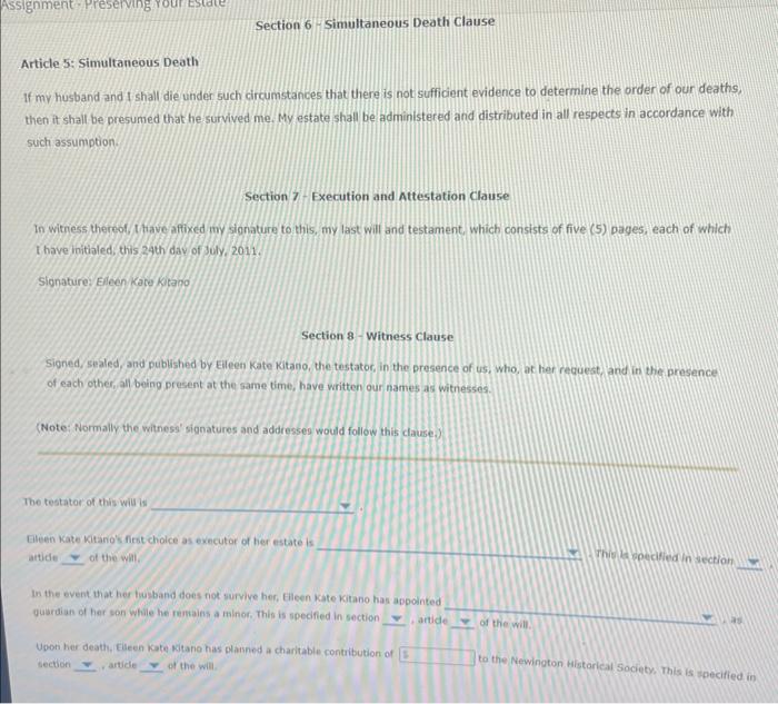 s wishes concerning the disposition of his or her property upon death.