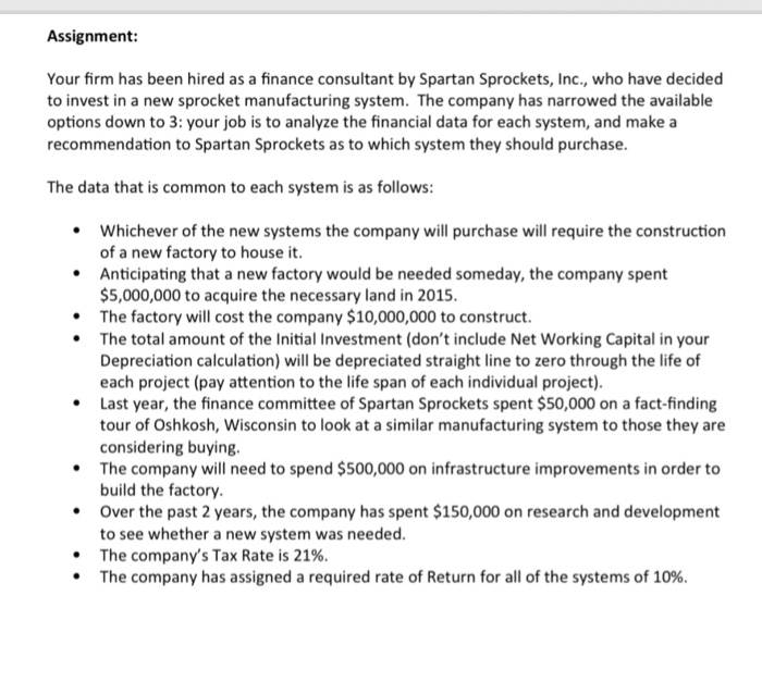  please solve system B Assignment Your firm has been hired as