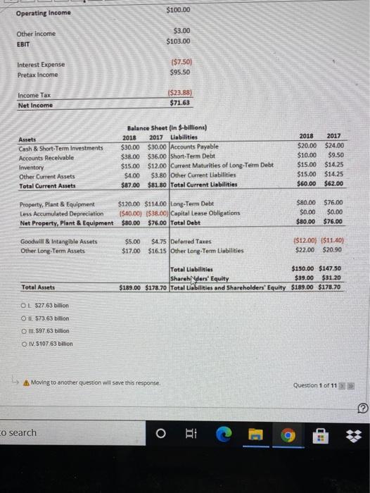 on EFG Industries Inc. Assume that other non-cash items are zero, Based