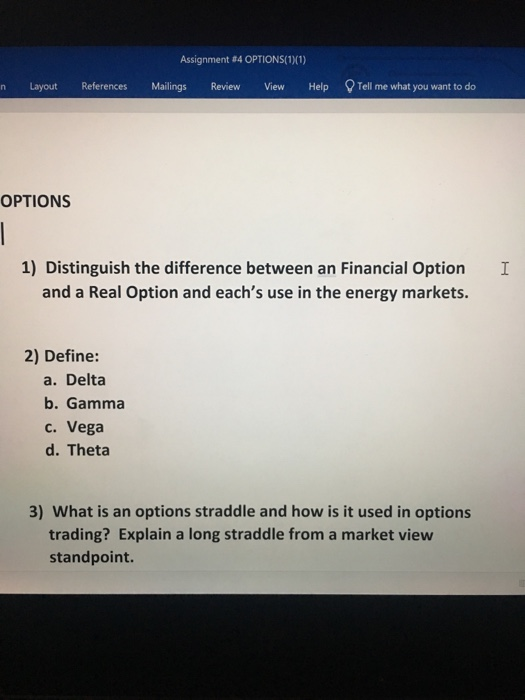  Assignment #4 OPTIONS(1)(1) n Layout References Mailings Review View Help Tell