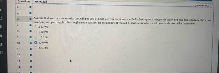 $4.500 discounted back 5 years if the appropriate interest rate is 4.5%,