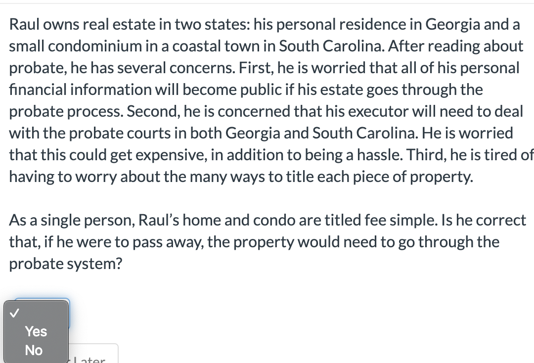 on your property. Part A Part B Part C Part D Part