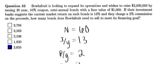  Please show all work on paper or show excel formulas correct