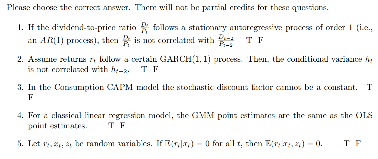 Please choose the correct answer. There will not be partial credits