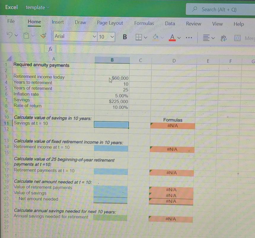  Excel template v Search (Alt +O) File Home Insert Draw Page