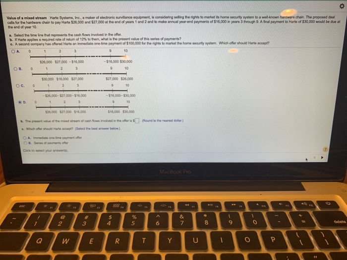  Value of a mixed stream Hare Systems, Inc., a maker of