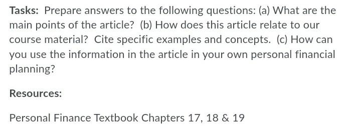 skills in order to identify information related to making wise investment choices.
