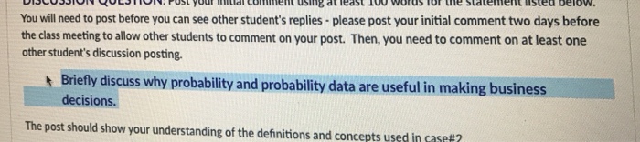  You will need to post before you can see other student's