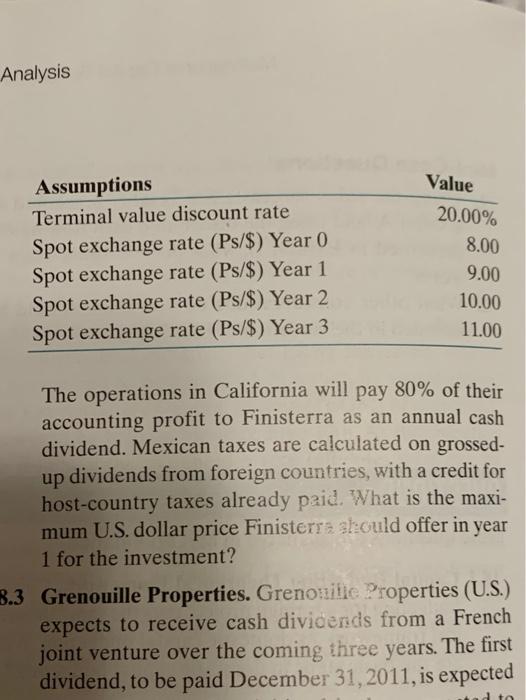 Spot exchange rate (P5) Year! Spot exchange rate (P3) Year 2 Spot