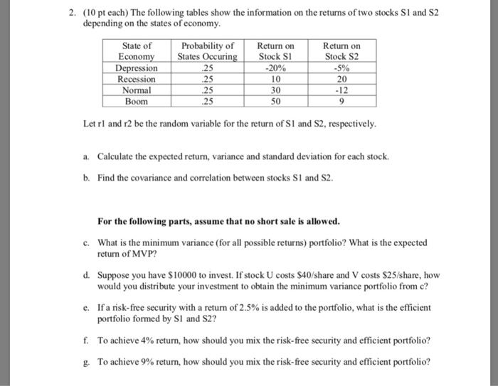  no excel please. solve it by hand 2. (10 pt each)