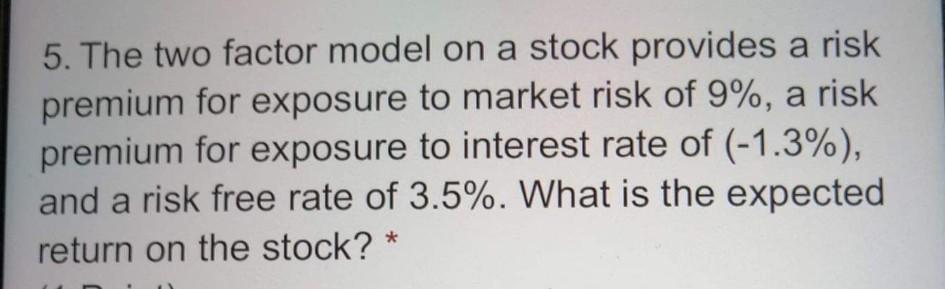 of 1.20. Stock B has an expected return of 14% and a