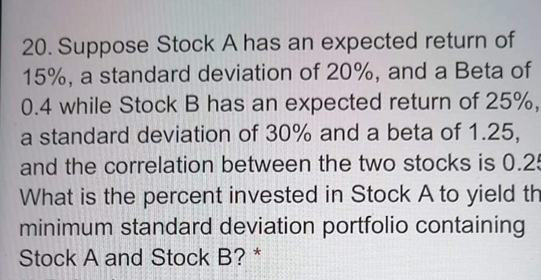 2%. A well-diversified portfolio (Z) has a b_Z = 0.8 and a