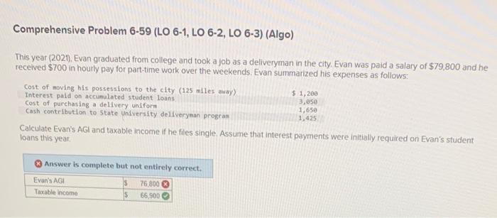  Comprehensive Problem 6-59 (LO 6-1, LO 6-2, LO 6-3) (Algo) This