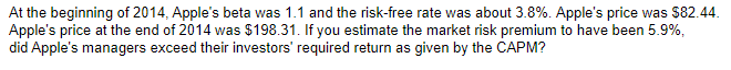  The expected return was ____ % The realized return was ____