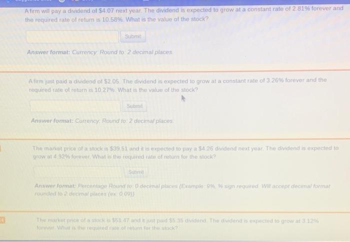 help me answer this plz Alirm will pay a dividend of $4.07