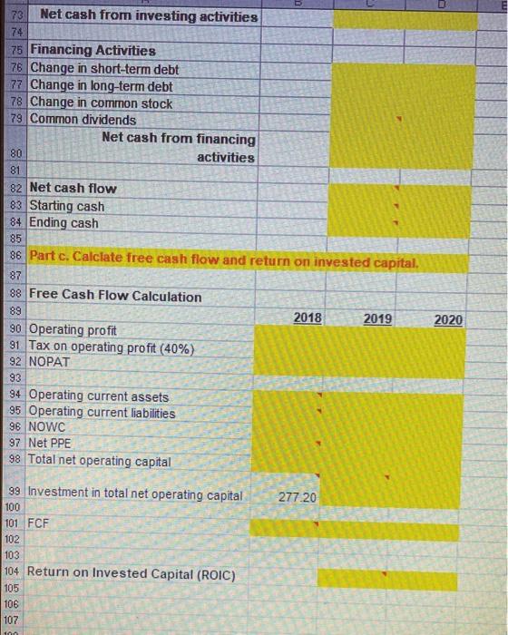 statement 11 12 Income Statement (Millions) 13 2018 2019 2020 14 Sales