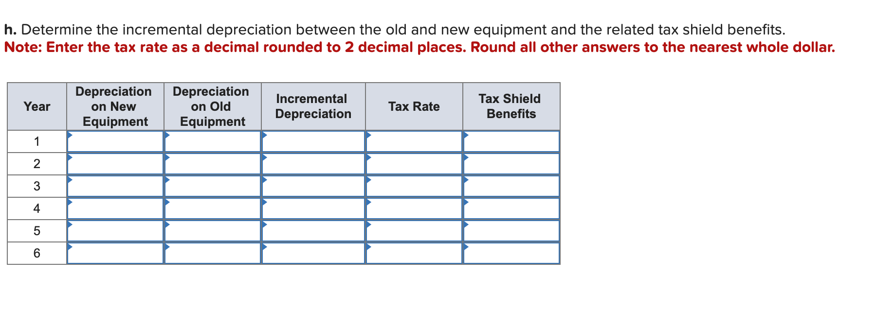 MACRS depreciation. Assume the new equipment would provide the following stream of