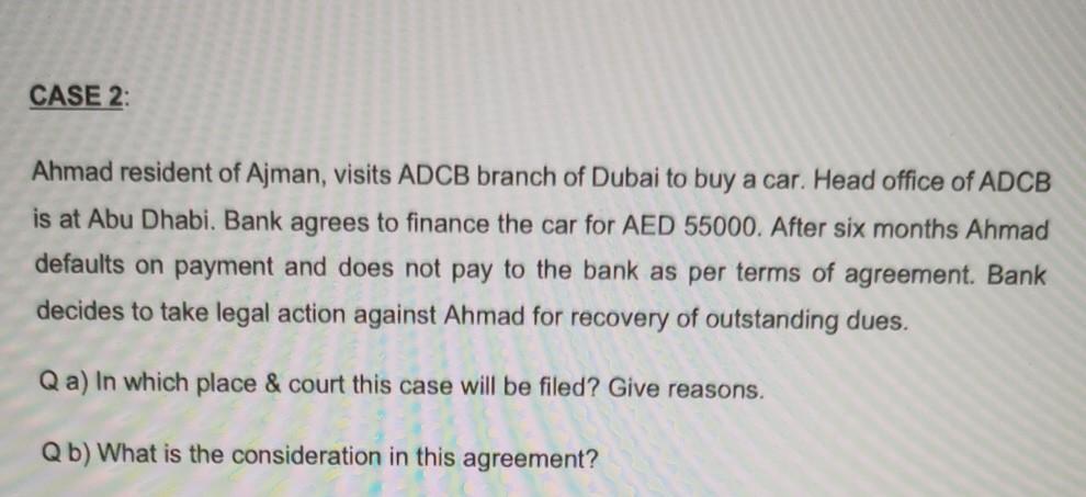  Dear all this is a question for a banking law course.