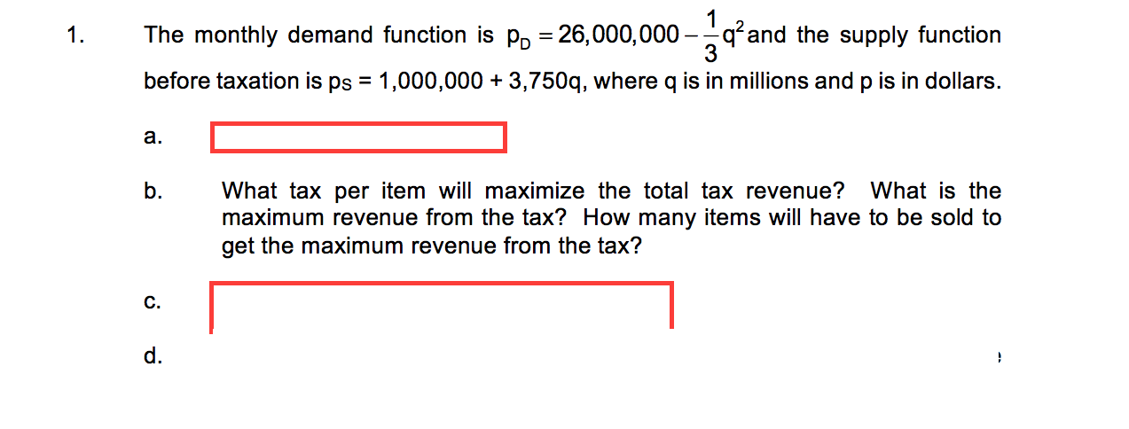  1. 1 The monthly demand function is po = 26,000,000 -