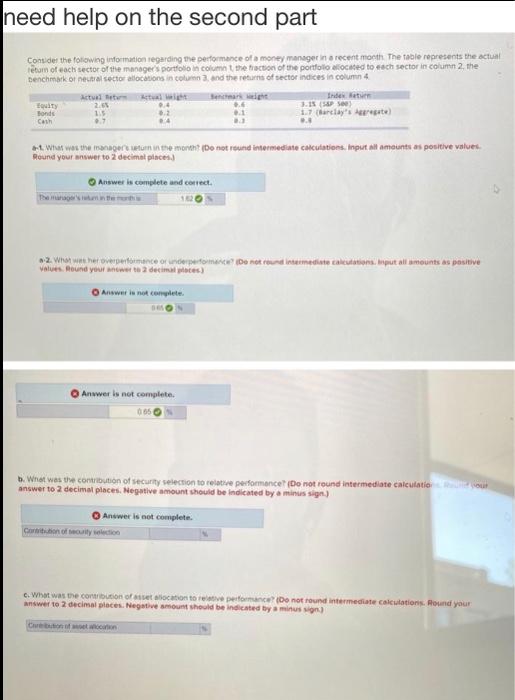  need help on the second part Consider the following information regarding