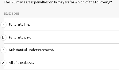 depreciated? SELECT ONE a A tablet used by a taxpayer, who is