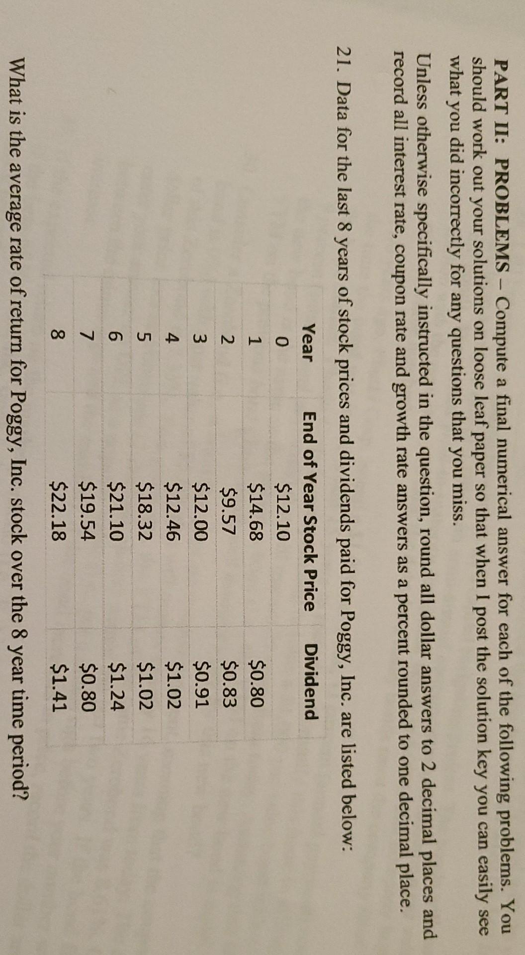 I will thumbs up. please help PART II: PROBLEMS - Compute