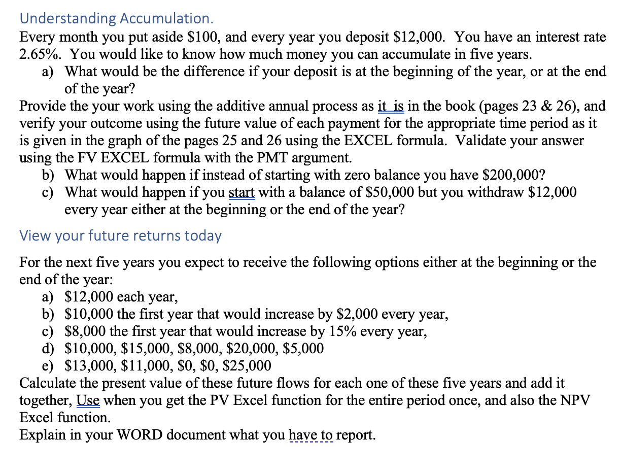 This problem must be solved on an EXCEL SHEET and explained in