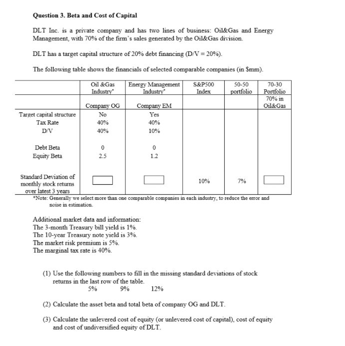  Can you help me with question 3? Question 3. Beta and
