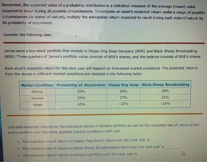 Remember, the expected value of a probability distribution is a statistical
