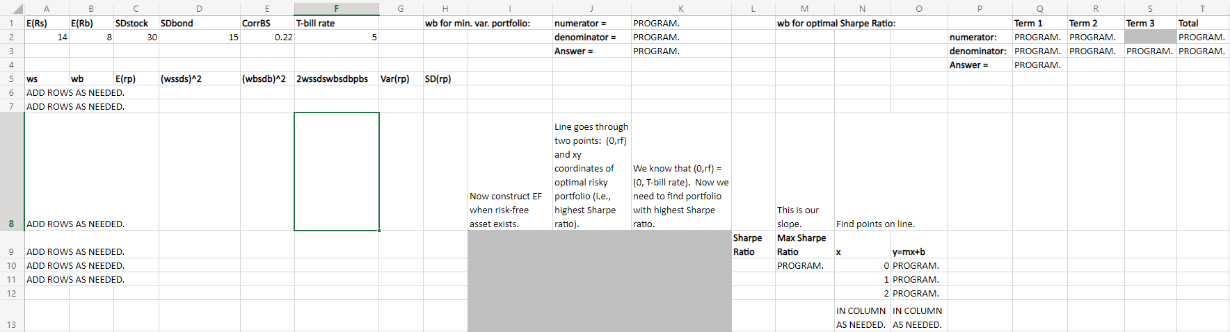 This assignment is to be done in Excel. You are interested in