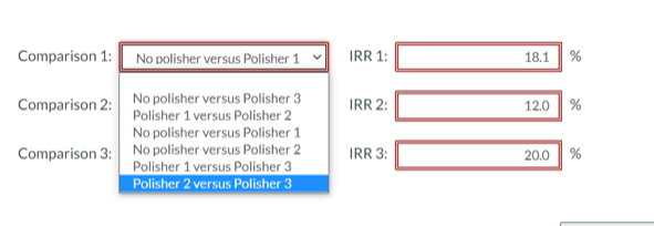 polisher. Each alternative has an expected life of 10 years and no
