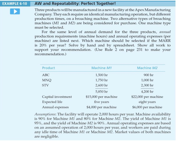  EXAMPLE 6-10 AW and Repeatability: Perfect Together! Three products will be