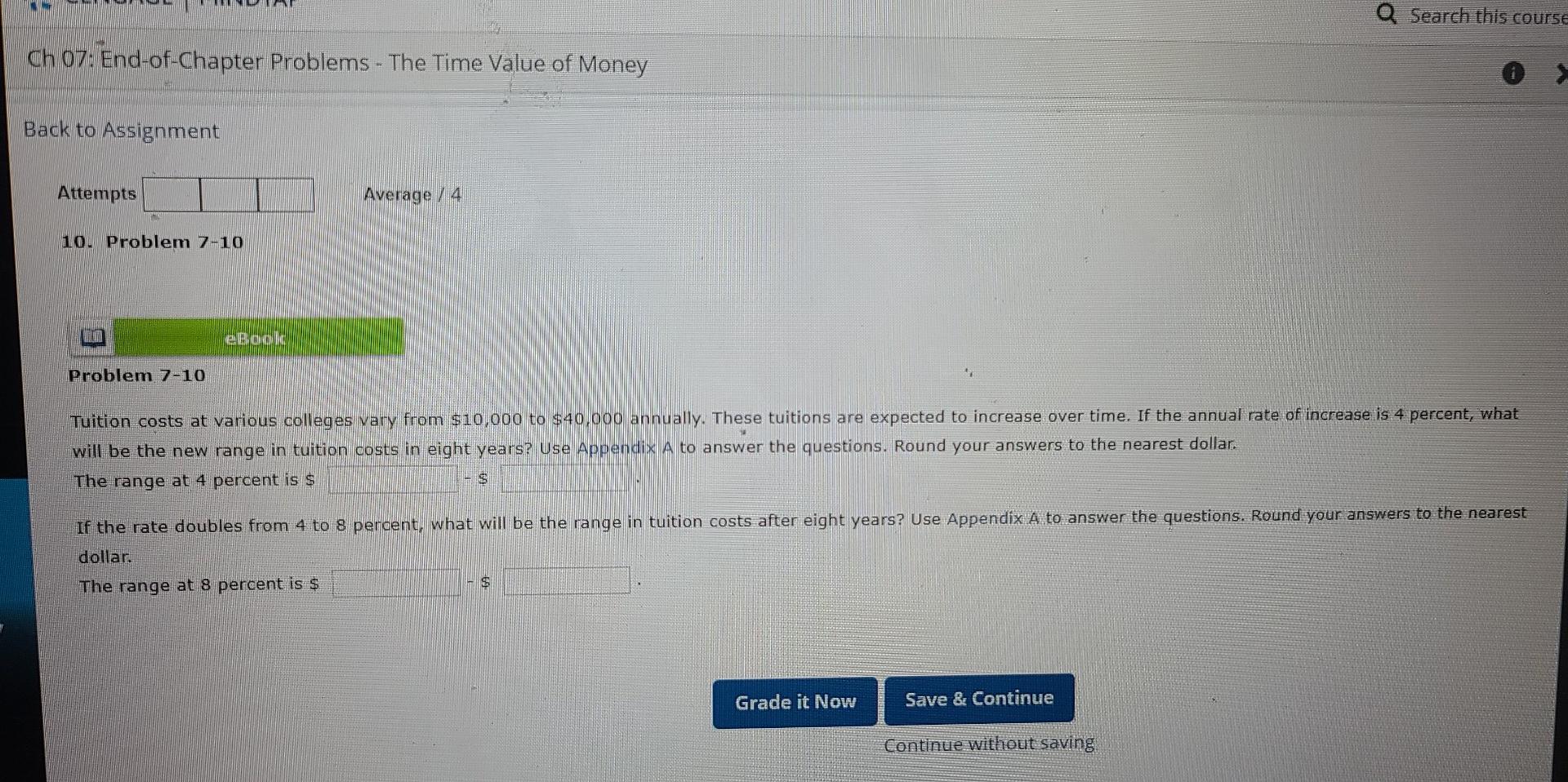  Q Search this course Ch 07: End-of-Chapter Problems - The Time