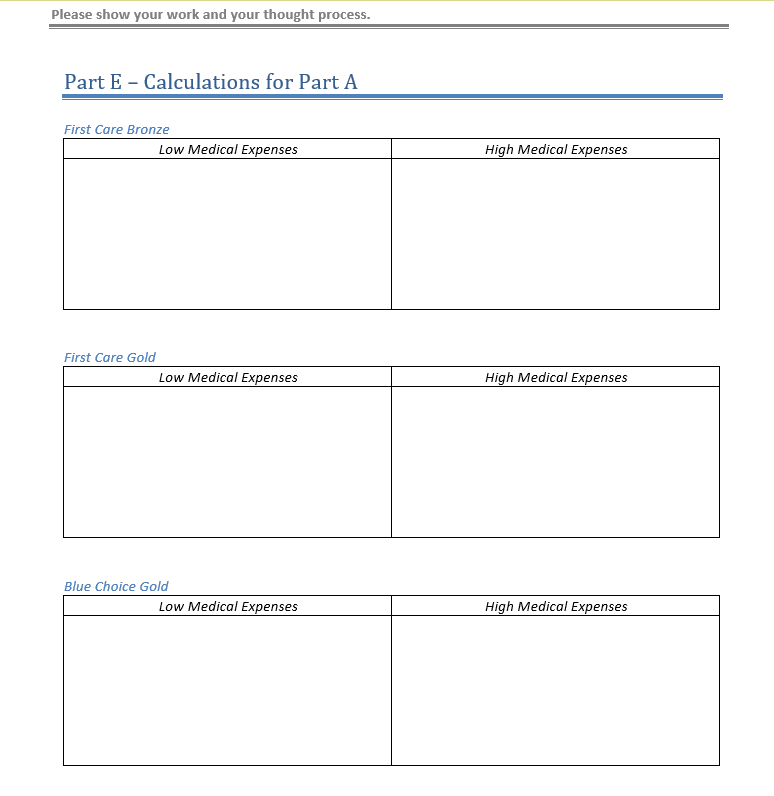  Please show your work and your thought process. Part E -