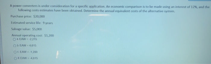  A power converters is under consideration for a specific aplication. An