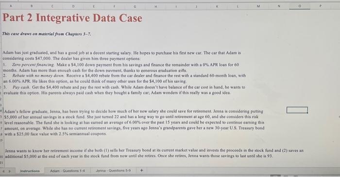  This case draws on material from Chapters 3-7. Adam bas just