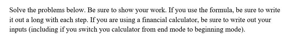  answer question 2 Solve the problems below. Be sure to show