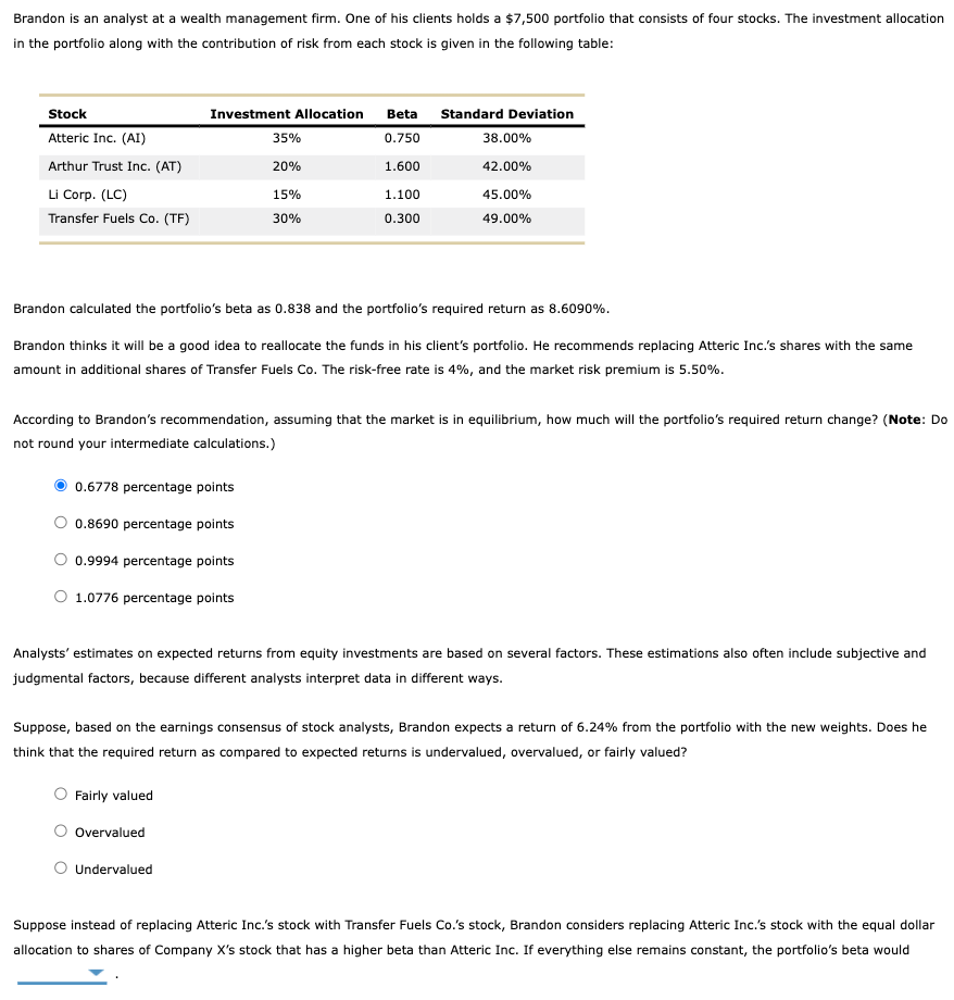  *Options for the drop down are (Increase) or (Decrease)* Brandon is
