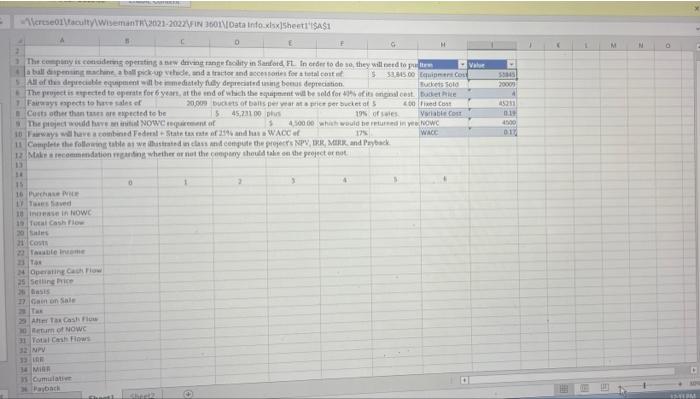 to Fairways Driving Range The Vale The company is considering operating a