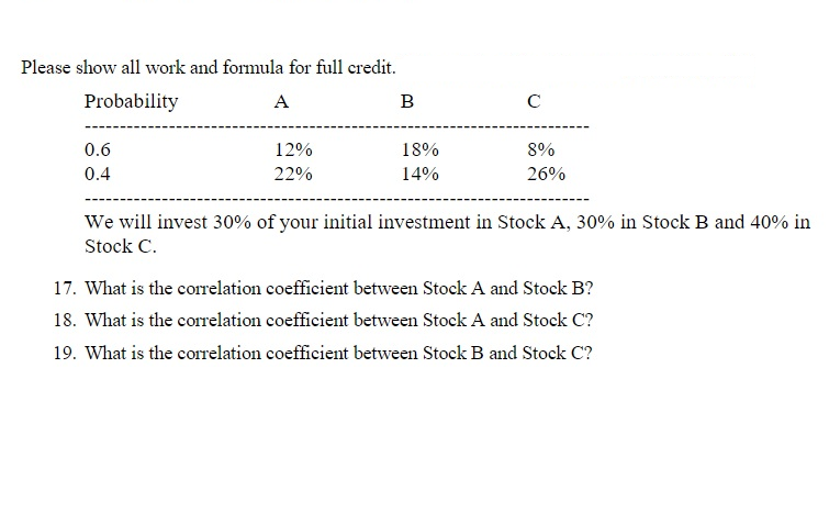 Please write out the equation and do not provide the excel
