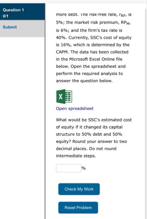 Software Co. (SSC) is trying to establish its optimal capital structure. Its