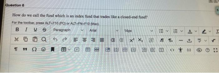  Question 6 V How do we call the fund which is
