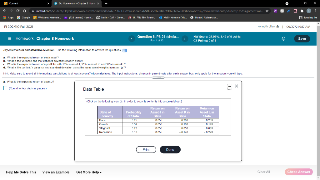  Content X P Do Homework - Chapter 8 Home x +