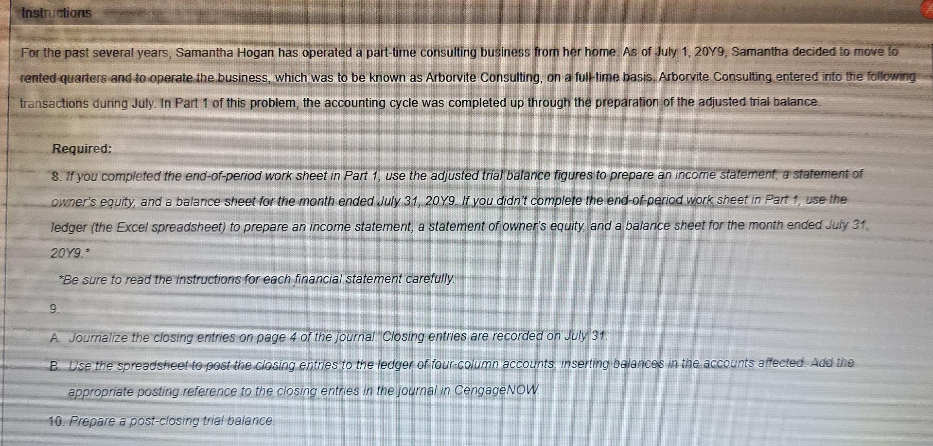  please please help me!!! Instructions For the past several years. Samantha