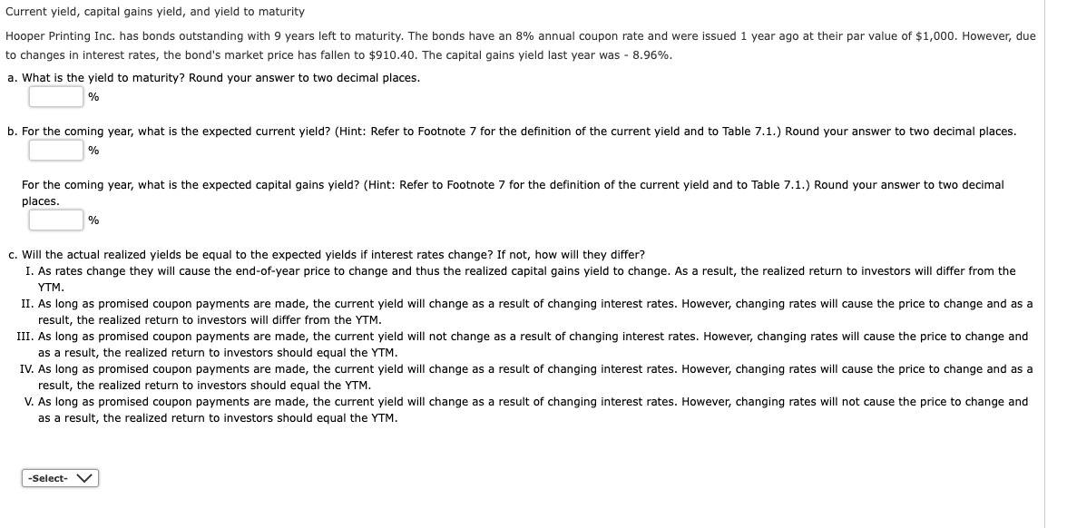 Question 2A Question 2B Question 3 Bond returns Last year, Joan purchased