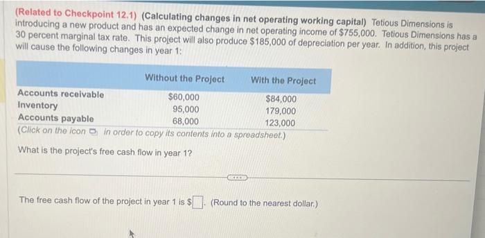 Please read carefully (Related to Checkpoint 12.1) (Calculating changes in net operating